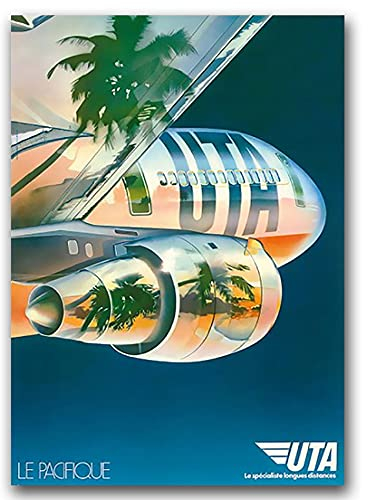 Vintage Posteria Poster Bild Bilder 60x85 cm Wand Kunst Wandbilder Schlafzimmer Anschlag Vintage Deko Ohne Rahmen WandKunst Posters Moderne Zimmer - Fluggesellschaften Pacific Uta.