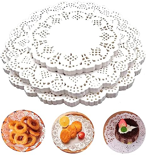 Lushly Lushyp111 450 Stück runde Papierdeckchen, Kuchendeckchen, für Desserts, Snacks, Hochzeiten, Geburtstage
