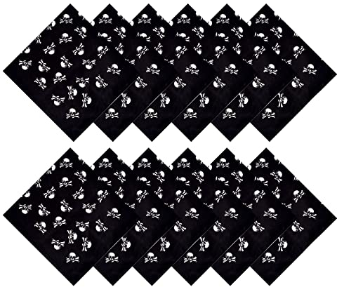 BEIMEIII 12 Stücke Piraten Kopftuch Bandana Taschentuch Pirat Bandana für Pirat Thema Party Halloween und Kinder Party Gefallen