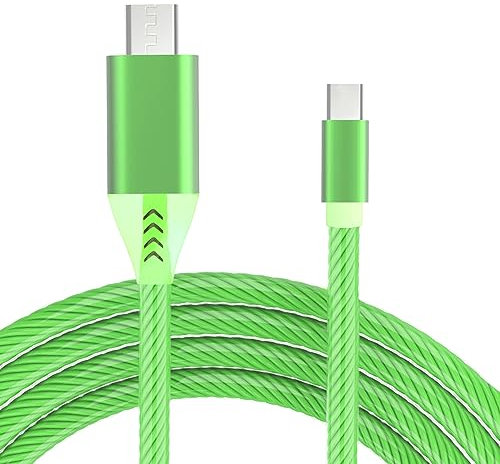 Toxaoii 5 FT Light Up USB Type C Charging Cable Cord, USB C to USB C Cable Compatible with Sony WH-1000XM4 WH-1000XM3 WH-XB700 WH-XB900N WI-XB400 WH-CH510 WH-H910N WF-SP900 Headphones Earbuds, Green