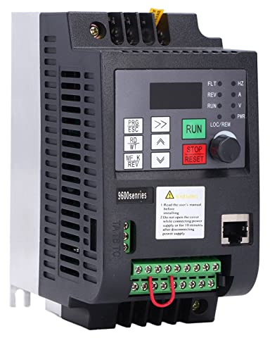 Variateur de Fréquence, 2.2KW 10A DC200-400V Entrée AC 3PH 0-220V Sortie, Convertisseur Inverseur de Moteur Solaire VFD, pour Contrôle de Vitesse de Moteur de Broche