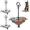 Relaxdays 3X gamelles en Fonte de Fer, gamelle pour Chiens & Chats, 3 Bols en Acier de 200 ML Chaque, Antique, poignée, Marron