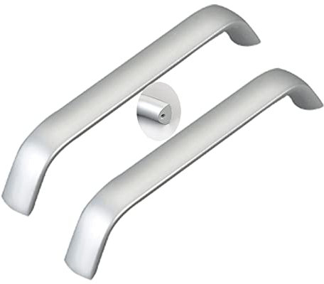 2 Stück Möbelgriffe Aluminiumlegierung Schublade Türgriff für Küchenschränke Knöpfe Bogengriff Kleiderschrank Zieht Griffe Kommode Kabinett Stangengzieht Profilgriff (Hole distance 128mm,Silber)