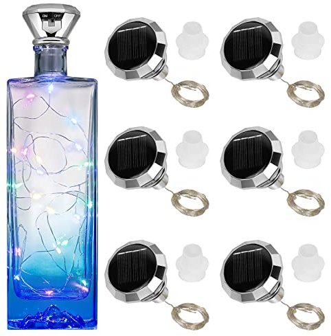 Diealles Shine Luces para Botellas, 6 Piezas 2M 20LEDs Luces para Botellas de Cristal, Solares Luces Botella para DIY
