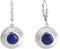 Zeeme Gemstones Damen Ohrhänger 925/- Sterling Silber 3,3cm Glänzend Lapislazuli weiß 2,8ct. 360230506