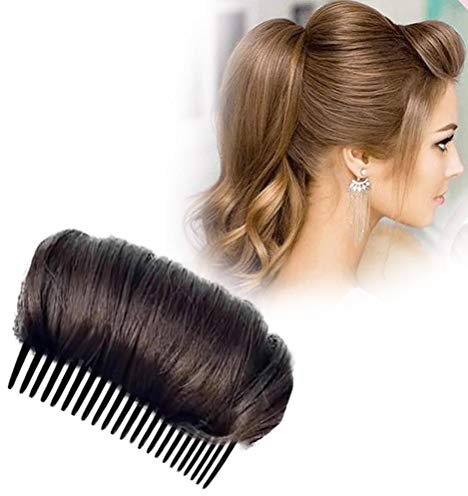 Unsichtbares Flauschiges Haarpolster, Bump Up Comb Clip Haarknoten, Volumen Haar Basis, Haarverdickung Flauschige Perücke Haarpolster Styling Insert Tool DIY (Dunkelbraun)