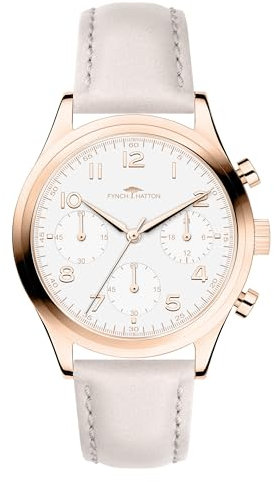Fynch-Hatton Damen Analog Quarz Uhr mit Leder Armband FHT-0015-LC