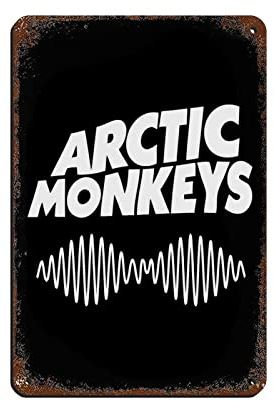 Monkeys AM Album Poster Arctic Music Cover (2) Retro Poster Metall Blechschild Chic Art Retro Eisen Malerei Bar Menschen Höhle Cafe Familie Garage Poster Wanddekoration 20 x 30 cm