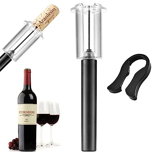 RICHDM Korkenzieher druckluft, Luftpumpe Weinöffner, Flaschenöffner mit Druckluft, Weinöffner, Korkenzieher Wein, mit Folienschneider Pumpenöffner für Weinflaschen