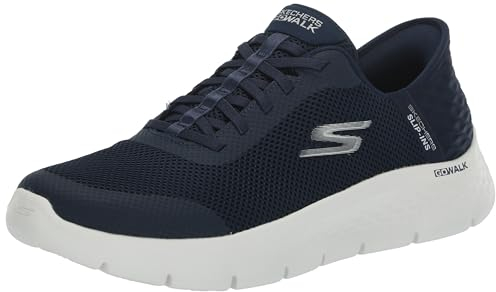 Skechers Damen Go Walk Flex Hands Free Slip-ins-Grand Entry Sneaker, Marineblau/Weiß, 38.5 EU Weit