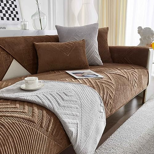 YWQJL Samt Sofabezug Sofaschoner rutschfest 1 2 3 4 Sitzer,l Form Sofaüberwurf,Sofa Überzug Ecksofa Pets Dog Couch Überzug Couch Überzug Sofa Überwurf (#4, 110x240cm)