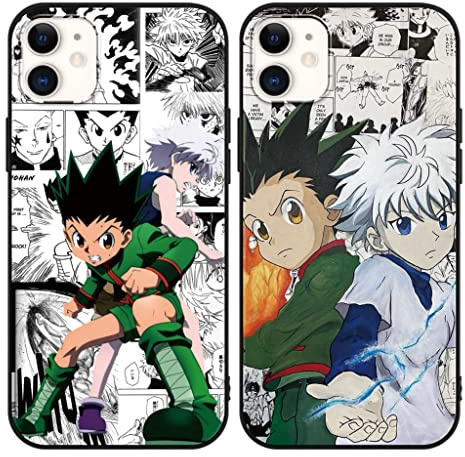 Eouine 2 Stück Handyhülle für Apple iPhone 15 Hülle 6.1 Zoll mit Anime Hunter × Hunter Hülle Killua Zoldyck Hisoka Schutzhülle mit Cartoon Motiv Case Matt Stoßfest TPU Silikon für iPhone 15