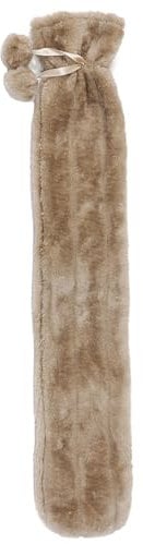Lesser & Pavey Long Hot Water Bottle | Beige Cover for Muscle Pain Relief | Cozy Winter Essential for Warmth | Extra Long Design for Comfort During Cold Seasons
