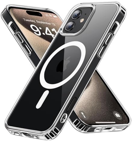 S. Tedazo Magnetic for iPhone 12 Mini Case Compatible with MagSafe,Not Yellowing,Military Grade Protection,Ultra Thin Shockproof Phone Case for iPhone 12 Mini-Clear