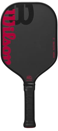 WILSON Blaze Pro - Paleta de pickleball de 13 mm, tamaño de agarre 2-4 1/4 pulgadas, negro/rojo