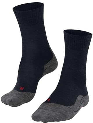 FALKE Damen TK5 Wandersocken atmungsaktive schnelltrocknende klimaregulierende geruchshemmende Wolle Funktionsmaterial leichte Polsterung antiblasen Trekkingsocken lang dünn 1 Paar