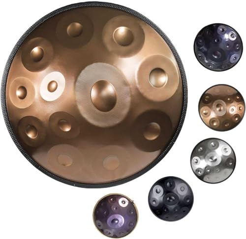Handpan Drum 432Hz/440Hz, 9/10/12 Noten 22 Zoll Percussion Instrument mit Trommelstativ, Stahl Handpan Instrument für Meditation Yoga Klangheilung
