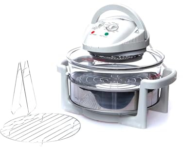 Avilia Forno Alogeno a Convenzione con Tecnologia ad Aria Calda - Forno da 15L, con 2 Griglie e 1 Pinza, Timer e Termostato Regolabile, per Cottura Sana senza Aggiunta di Grassi, 1300W, 30x35.5x30cm
