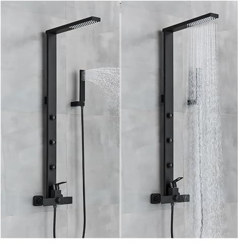 Ensemble de douche de salle de bain de luxe blanc/noir, robinet mitigeur froid et chaud à montage mural avec sortie de baignoire, robinets de bidet à pulvérisation arrière, douche