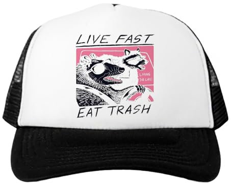 Pinitotee Live Fast Eat Trash Kinder-Unisex-Hut, Normale Baseballkappe