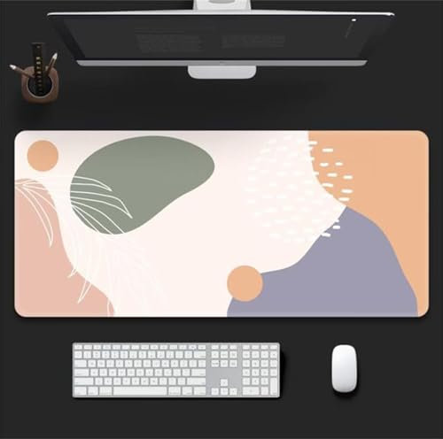 TengYuer Tapis de Souris Gaming XXL 900x400x2mm Grand Tapis de Souris Rose Orange avec Bords Cousus et Base en Caoutchouc Antidérapant Surface Spéciale Améliore la Précision et la Vitesse