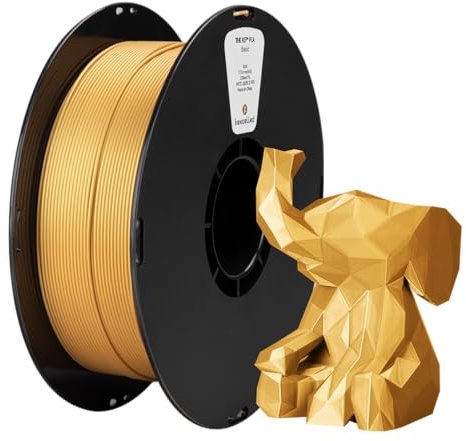 kexcelled PLA Gold Filament 1,75mm Zähigkeit Erhöhen Hochpräzises Lebendige Farben 1kg Spule 3D Druck Material für FDM-Drucker Modellbau