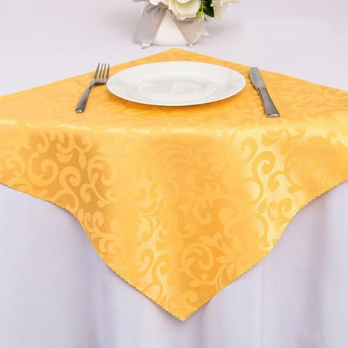 Anevous 6 Stück Jacquard Stoffservietten, 48x48cm Damast Servietten, Weich Waschbare Serviette, Wiederverwendbare Stoffservietten für Familienessen Hochzeiten Partys Restaurant Weihnachten,Gold