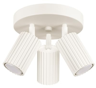 SOLLUX lighting Deckenlampe Deckenleuchte Deckenstrahler Aluminium 3 Flammig 19,5 x 19,5 x 18 cm Karbon Beige
