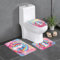 WZYWHJ Badteppich-Set mit Regenbogen-Einhorn, 3er-Set, rutschfest, langlebig, leicht zu reinigen, geeignet für Badezimmer und WC