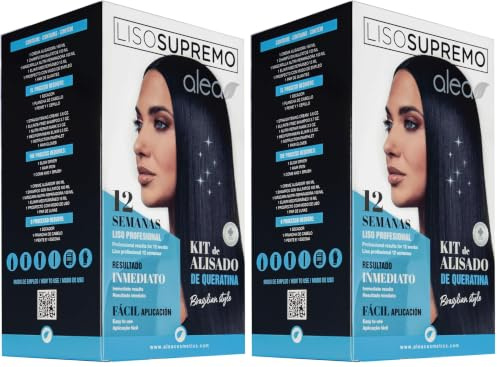 ALEA - Kit Liso Supremo - Crema Alisadora 160ml + Champú sin Sulfatos 100ml + Mascarilla 100ml + Elixir 15ml - Keratina para Alisar el Cabello - Duración 12 Semanas - Cabello Suave y Brillante