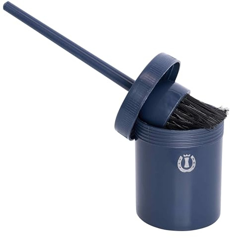 Imperial Riding Hufölpinsel IRH mit Behälter, praktischer Hufölpinsel mit integrierter Dose, auslaufsicherer Hufpflegepinsel für saubere Anwendung & stylischen Glamour-Look, Navy