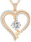 CDE Kette Damen Herz Rosegold Halskette für frauen Anhänger Buchstabenkette A-Z Personalisiert Kette Geschenk mit Anhänger Schmuck Geburtstag Weihnachten Valentinstag Muttertag (M)