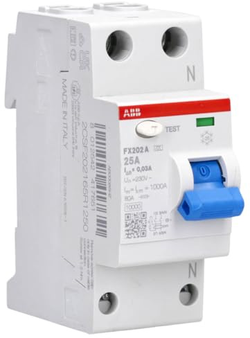 ABB FX202A-25/0.03 FI-Schutzschalter FlexLine 2P Typ A 25A 30mA | Fehlerstromschutzschalter mit Push-in-Klemmen - 2-polig - Kompatibel mit PSX-Phasenschiene - 2CSF202165R1250