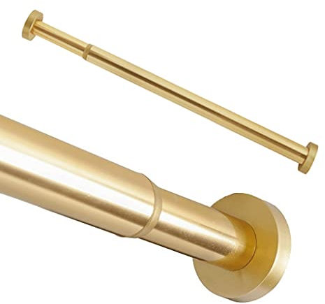 Barre de tension extensible en acier inoxydable sans perçage pour baignoire et placard Doré 127 220 cm