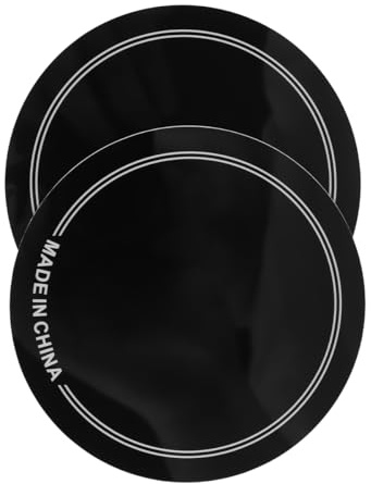 Gorise 2er-Pack selbstklebende Bass Drum Patch Pedal-Aufkleber Einzelpedal-Zubehör Schwarzer Ersatz für Bass Drum Strike Pad