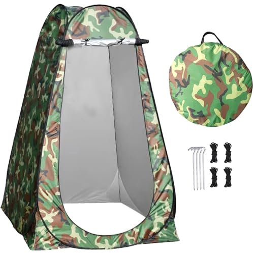 Buystarget Portable Pop Up Tent Outdoor Camping Toilet Tent Camouflage Shower Space Privacy Foldable Changing Shelter Lightweight Compact Easy Set Up Waterproof Durable Camping Beach Hiking Festivals