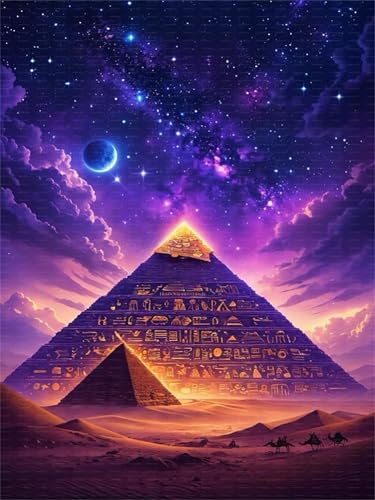 Puzzle 1500 Teile Erwachsene Lila Vintage Pyramide,Klassische Jigsaw Puzzles 87x57 cm,Geschicklichkeitsspiel für die Ganze Familie, Puzzle Farbenfrohes Legespiel Home Dekoration