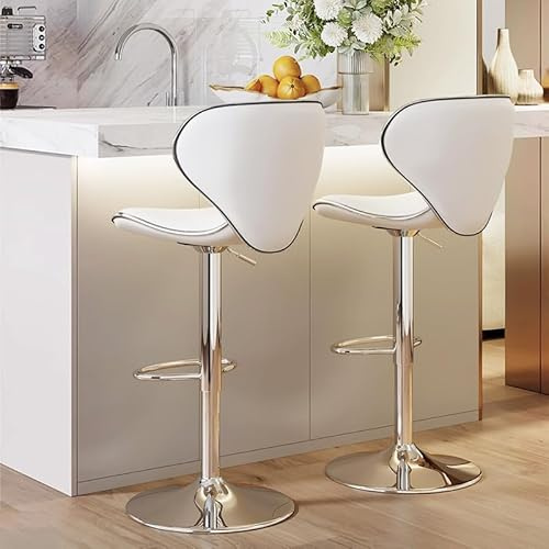 XUEGW Barhocker-Set aus 2 Teilen, Moderne Barhocker mit Rückenlehne und Fußstütze, höhenverstellbare Drehstühle für die Theke