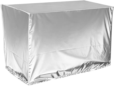 Mritrit Couvercle de Climatiseur Extérieur, Cache Clim Extérieur, Housse de Protection pour Unité Extérieure de Climatiseur 1.5p, Housse Pompe a Chaleur Piscine 86x35x60cm (Argenté)