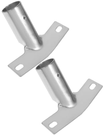 DIYEAH 2pcs Iron Broom Handle Bracket Broom Bracket for Paint Pole and Mop Easy-Install Push Head Connector Silver Replacement Attachment for Telescoping Extension Poles