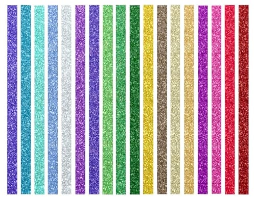 Shuqio Origami Papierstreifen, 720 Stück, 18 Farben | Glitzerndes Einseitiges Design, Für Glückssterne, DIY Bastelarbeiten, Dekoration, Karten & Geschenke