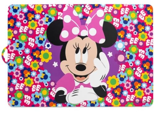 Disney Minnie Mouse Kids Placemat – Cartoon Table Mat for Children – Easy Clean Dining Table Protector for Kids Meals, Reusable Food Placemat for Home, School & Picnic (4+ Years)