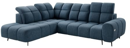 MW EURO-MEBLE Ecksofa Sergio L - Wohnlandschaft, Polstersofa, Polstercouch (Linke Seite: Dunkelblau: Raven 86)