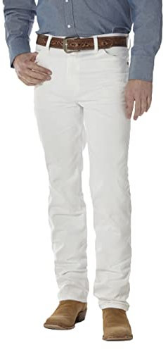 Wrangler Herren Slim Fit Cowboy-Schnitt Jeans, Weiss/Opulenter Garten, 35W / 34L
