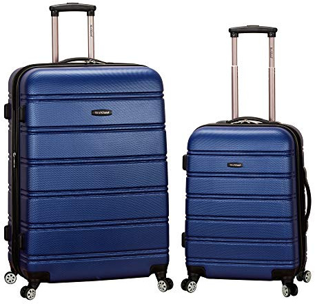 Rockland Melbourne Hardside 2 Piece Expandable Spinner Wheel Luggage Set, (20/28), Blue