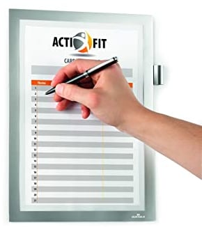 Durable Info-Rahmen Duraframe Note (A4, mit Magnetverschluss und Stifthalter) 1 Stück, silber, 499323