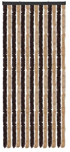 Arsvita Flauschvorhang Türvorhang (56x185 cm) in Beige-Braun als Insektenschutz für Balkon, Terrasse oder Wohnmobil, Wohnwagen, Pavillon