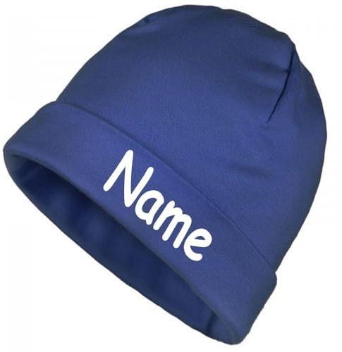 Elefantasie Mütze Uni royal mit Namen oder Text personalisiert für Baby oder Kind aus 100% Baumwolle mit UV-Schutz