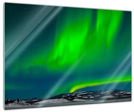 Bilderdepot24 Glasbild - Nordlichter - 60x40 cm - Deko Glas - Wandbild aus Glas - Bild auf Glas - moderne Glasbilder - Glasfoto - Echtglas
