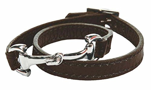 HKM Unisex – Erwachsene Bit Lederarmband, Dunkelbraun, M